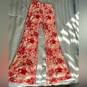 Forever 21 Floral Red and Pink Pants